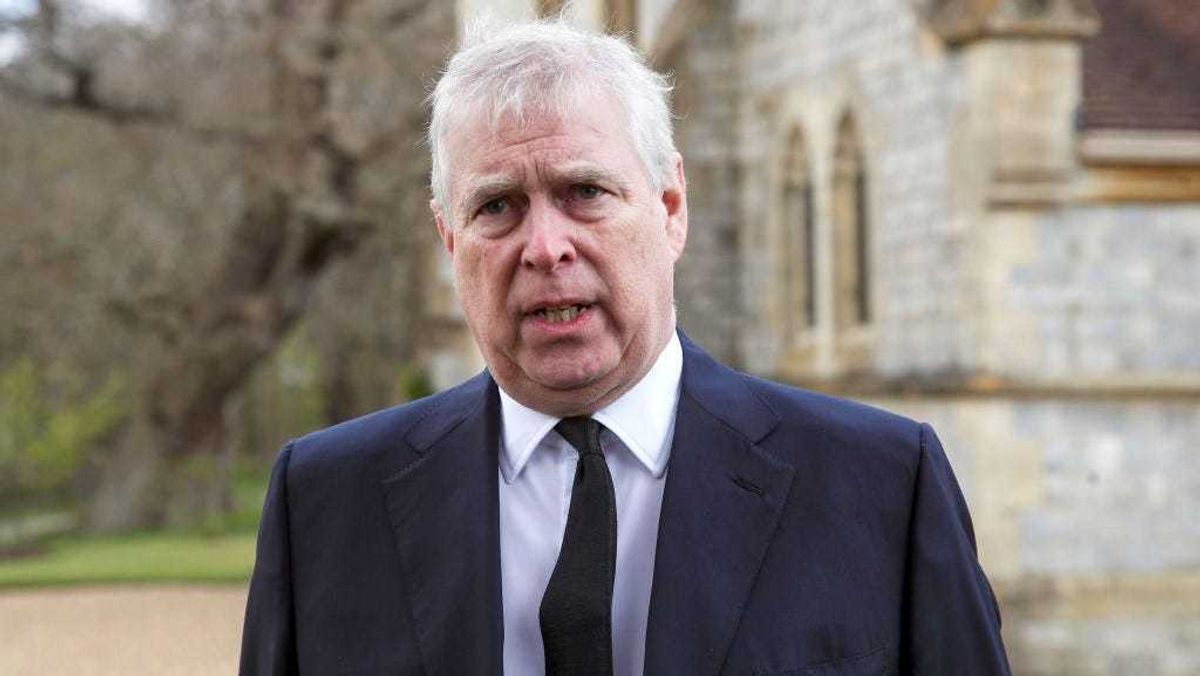 Prince Andrew, Duke of York, attends the Sunday Service at the Royal Chapel of All Saints, Windsor, following the announcement on Friday April 9th of the death of Prince Philip, Duke of Edinburgh, at the age of 99, on April 11, 2021 in Windsor, England.