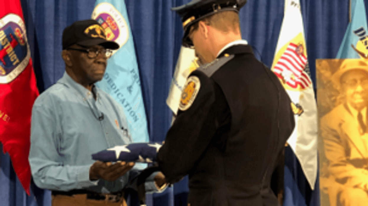 Prince George's County Police return a lost American flag to the family of the owner, a former World War I veteran.
