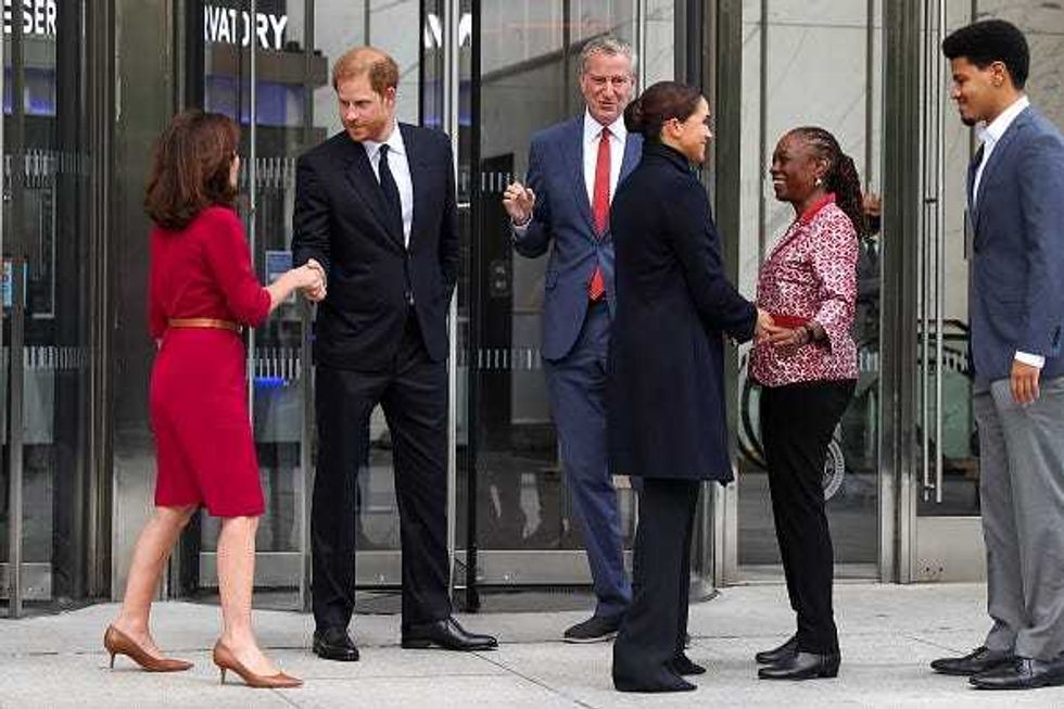 Prince Harry and Meghan Markle were joined by Gov. Kathy Hochul and Mayor Bill de Blasio, as well as de Blasio’s wife, Chirlane McCray, and their son, Dante de Blasio.