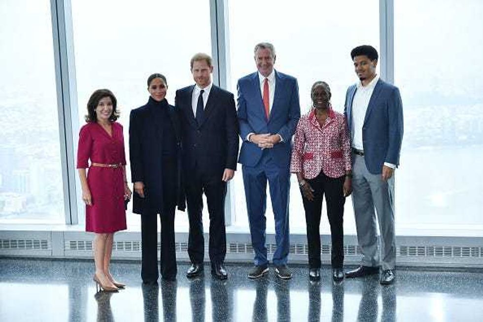 Prince Harry and Meghan Markle were joined by Gov. Kathy Hochul and Mayor Bill de Blasio, as well as de Blasio’s wife, Chirlane McCray, and their son, Dante de Blasio.