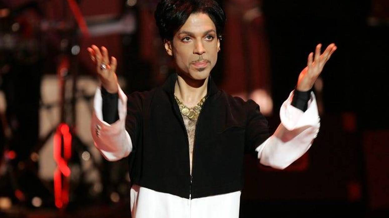 Prince is seen on stage at the 36th NAACP Image Awards