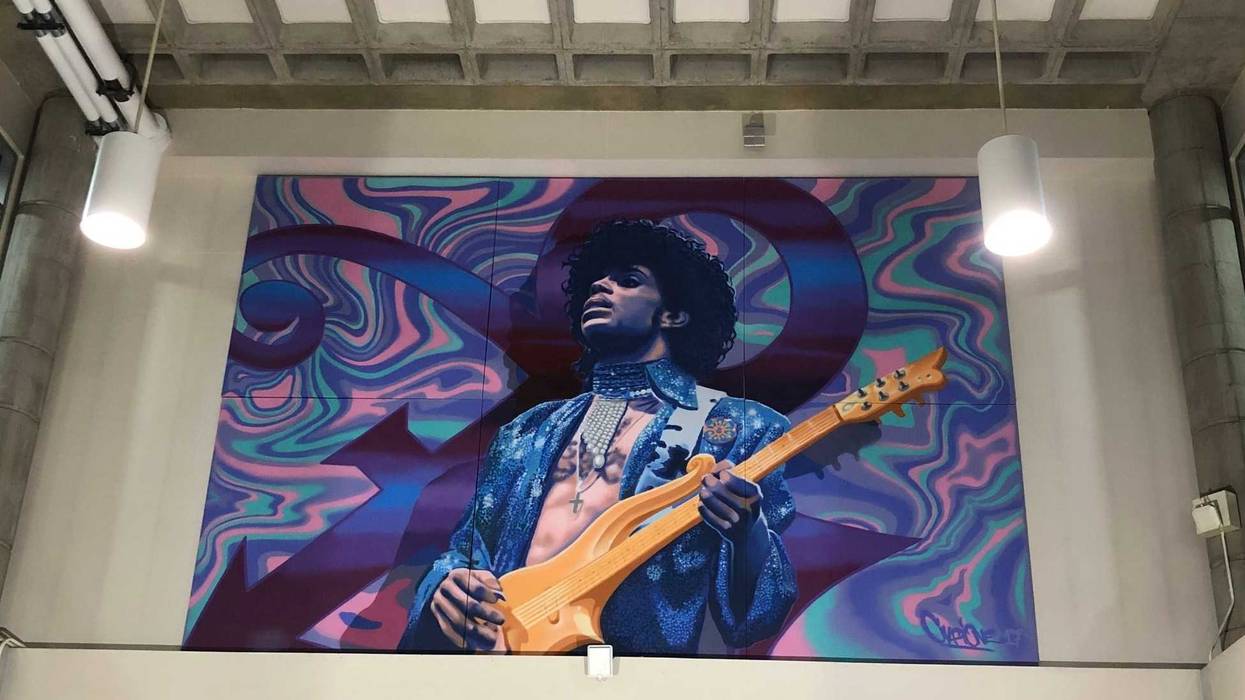 Prince mural installation MSP