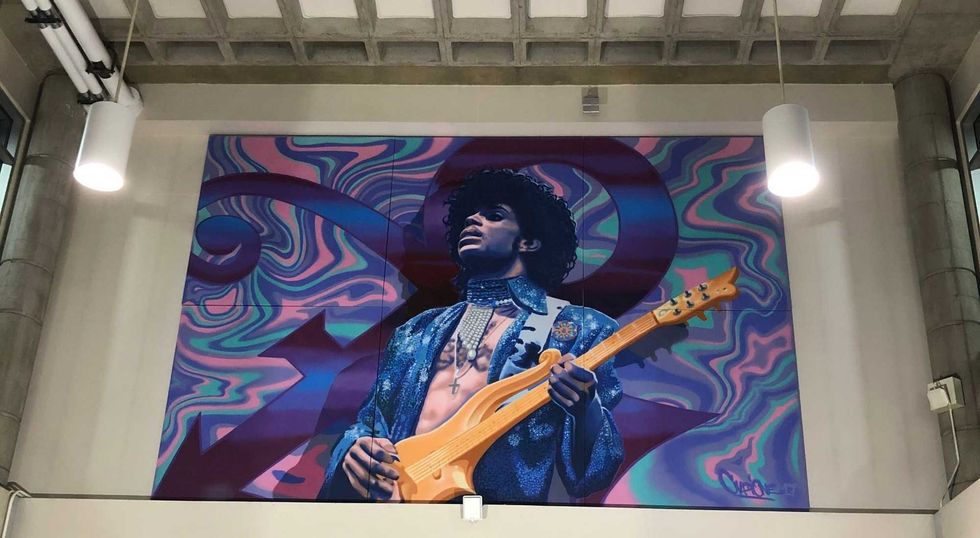 Prince mural installation MSP