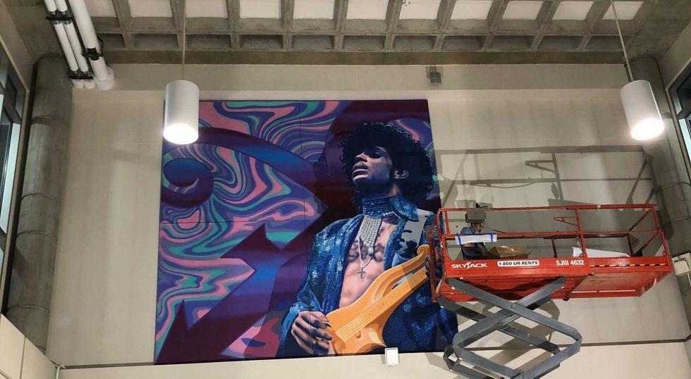 Prince mural installation MSP