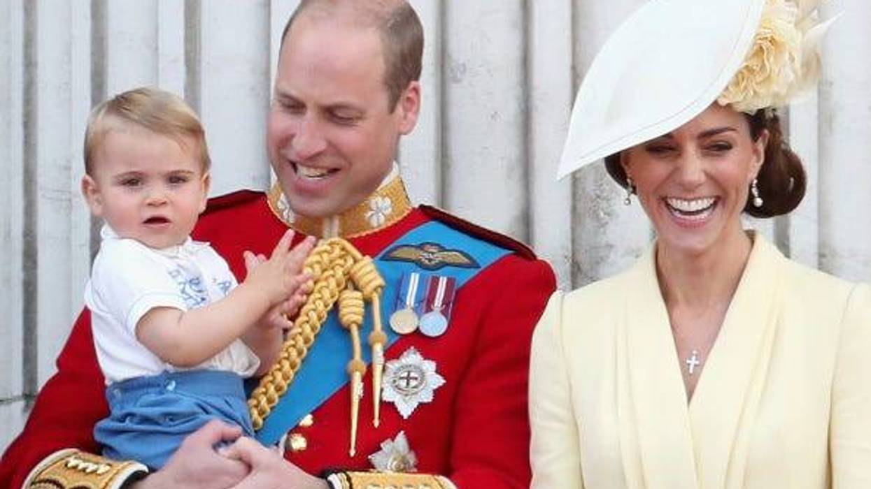 Prince William and Kate Middleton with their son, Prince Louis.