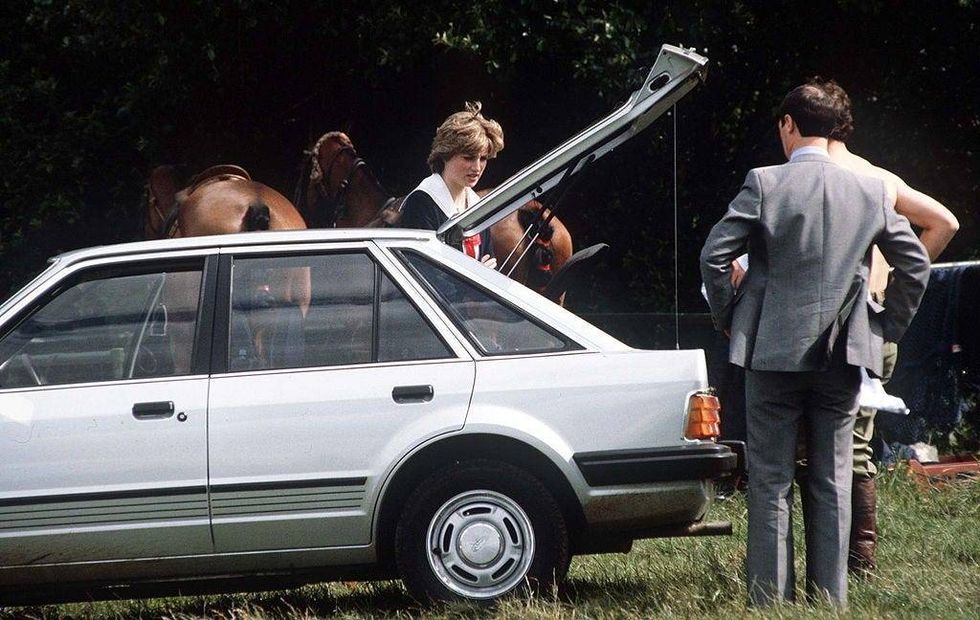 Princess Diana With Her Ford Escort 1.6 Ghia At A Polo Match