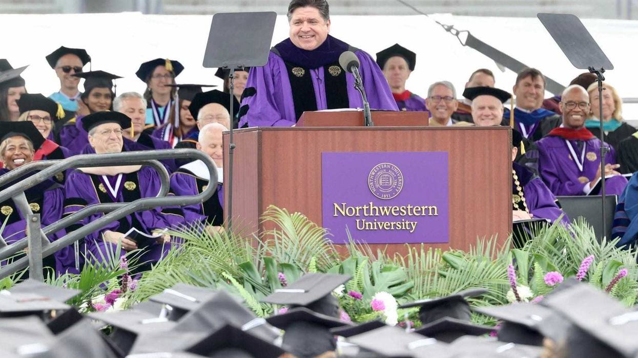 Pritzker onstage