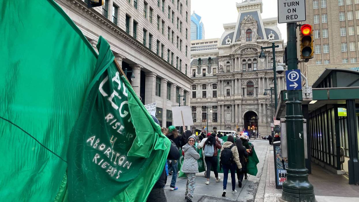 Pro-abortion demonstration stops traffic in Center City on International Women’s Day