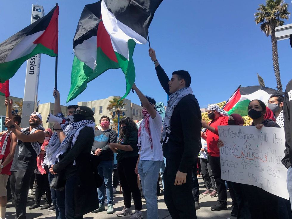 Pro-Palestine protesters gather in San Francisco.