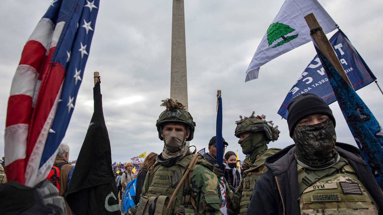 Pro-Trump protesters gather in front of the U.S. Capitol Building on January 6, 2021 in Washington, DC.