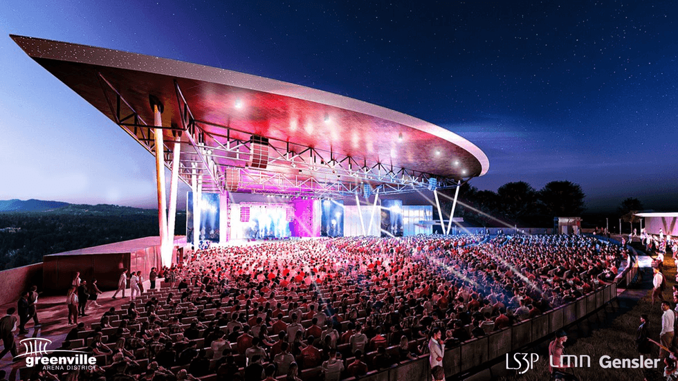 Projected showcase of the amphitheater space in the planned Bon Secours Wellness Arena expansion