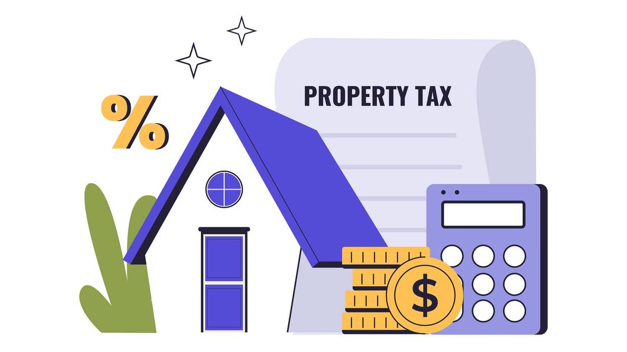 Property Tax Calculation and Home Finance Illustration