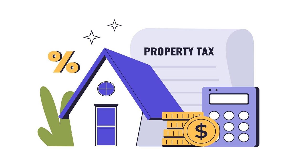 Property Tax calculation and home finance - stock illustration
