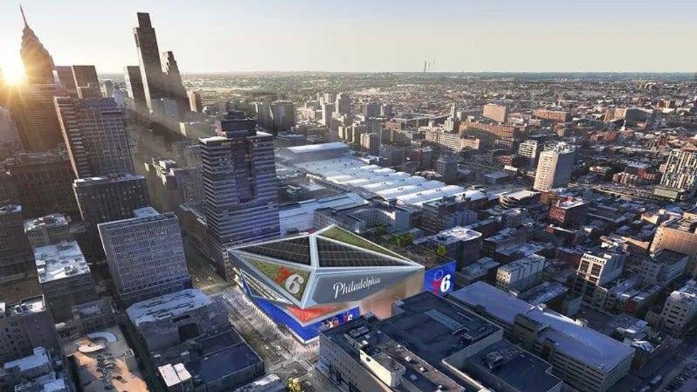 Proposed location of new 76ers arena