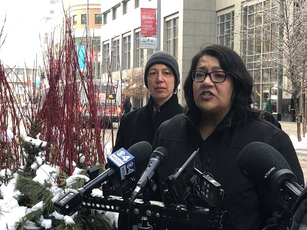 Protest in downtown Minneapolis by union leaders