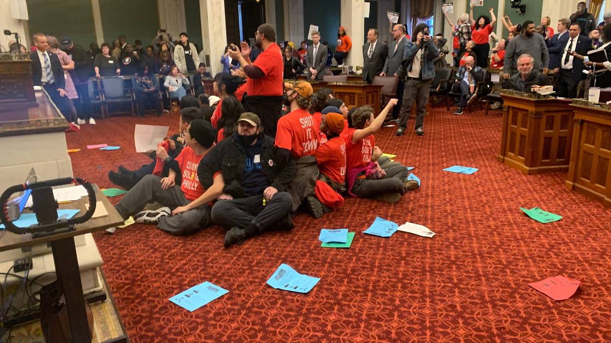 Protest that interrupted city council’s session on the 76 Place arena