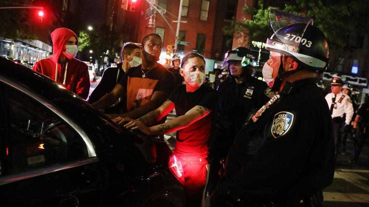 Protesters and others are arrested on a night where thousands of demonstrators again took to the streets of Manhattan to show anger at the police killing of George Floyd on June 02, 2020 in New York City. The Minneapolis Police officer ,Derek Chauvin, who was filmed kneeling on George Floyd's neck before he died has been arrsted. Floyd's death, the most recent in a series of deaths of African Americans while in police custody, has set off days and nights of protests across the country. (Photo by Spencer Platt/Getty Images)