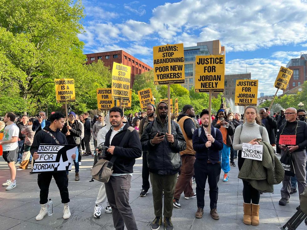 Protesters at Washington Square Park on Friday.