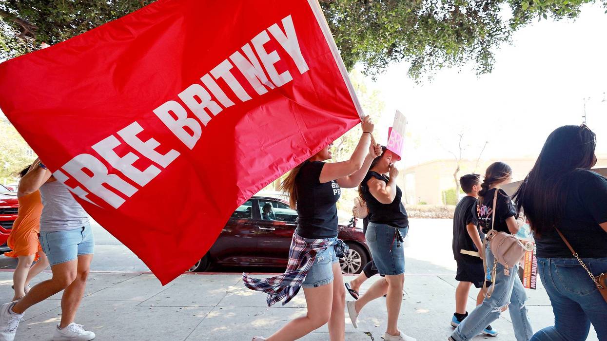 Protesters attend a #FreeBritney Rally in Los Angeles on July 14.