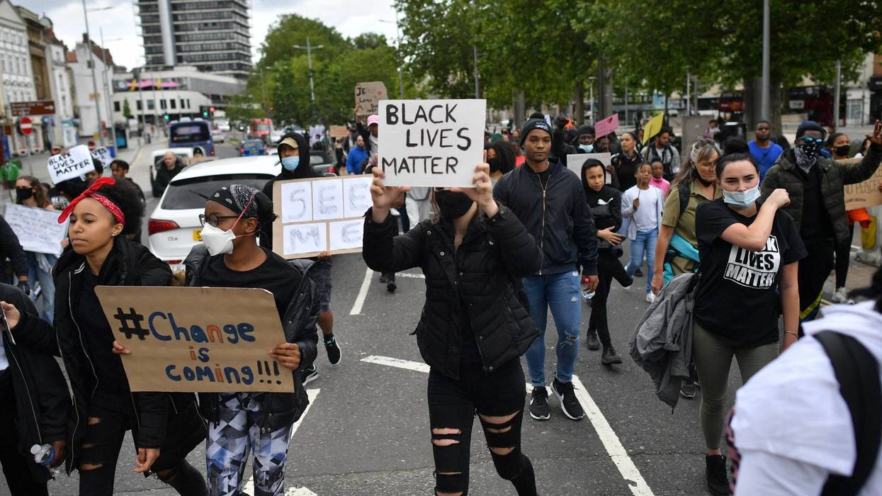 Protesters during a Black Lives Matter protest rally in Bristol, U.K., in memory of George Floyd who was killed on May 25 while in police custody in Minneapolis.