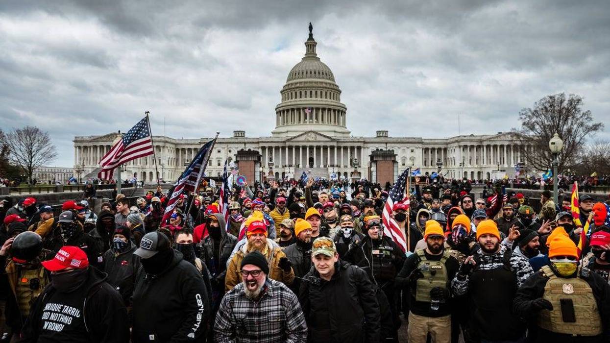 Protesters gather in front of the U.S. Capitol building on Jan. 6, 2021, in Washington, D.C.
