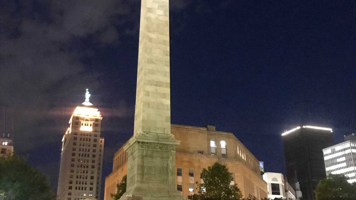 Protesters in Niagara Square, Buffalo, N.Y.