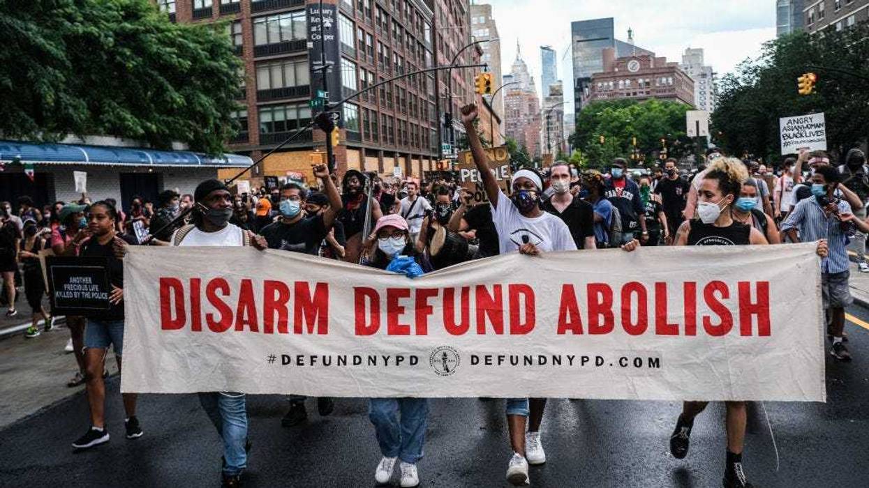 Protesters march down the Bowery voicing their opposition to the current state of policing on June 29, 2020 in New York City.