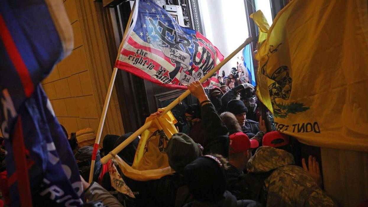Protesters supporting U.S. President Donald Trump break into the U.S. Capitol