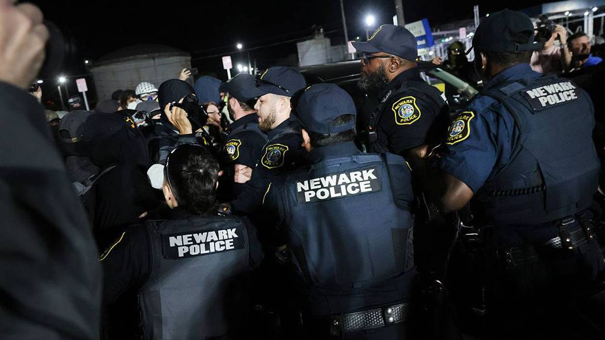 Protestors Demonstrate And Clash With Officers Outside Delaney Hall Detention Facility In Newark