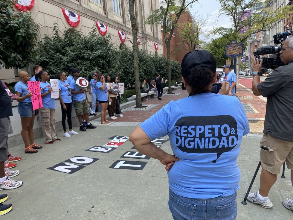 Protestors march to Fetterman’s office, demand stronger stance against big tech