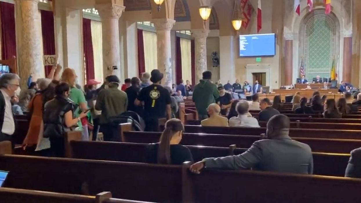 protests at LA city council