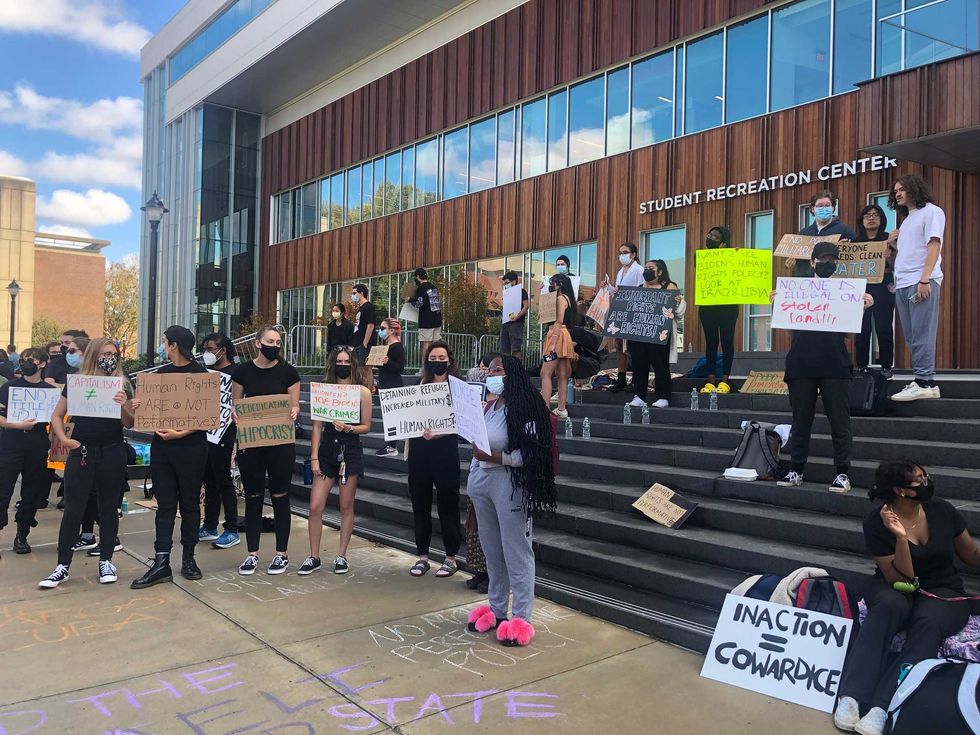 Protests at UConn Dodd Center ceremony