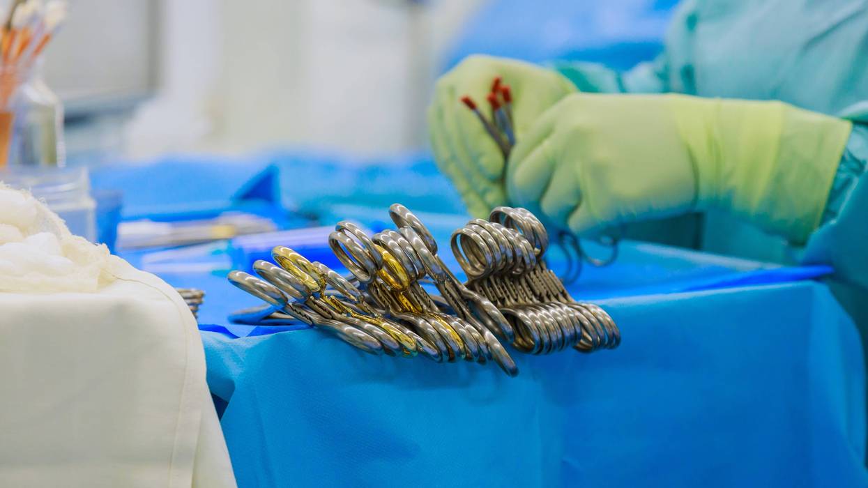 Provided sterile surgical instruments for an operation in operating room of a hospital