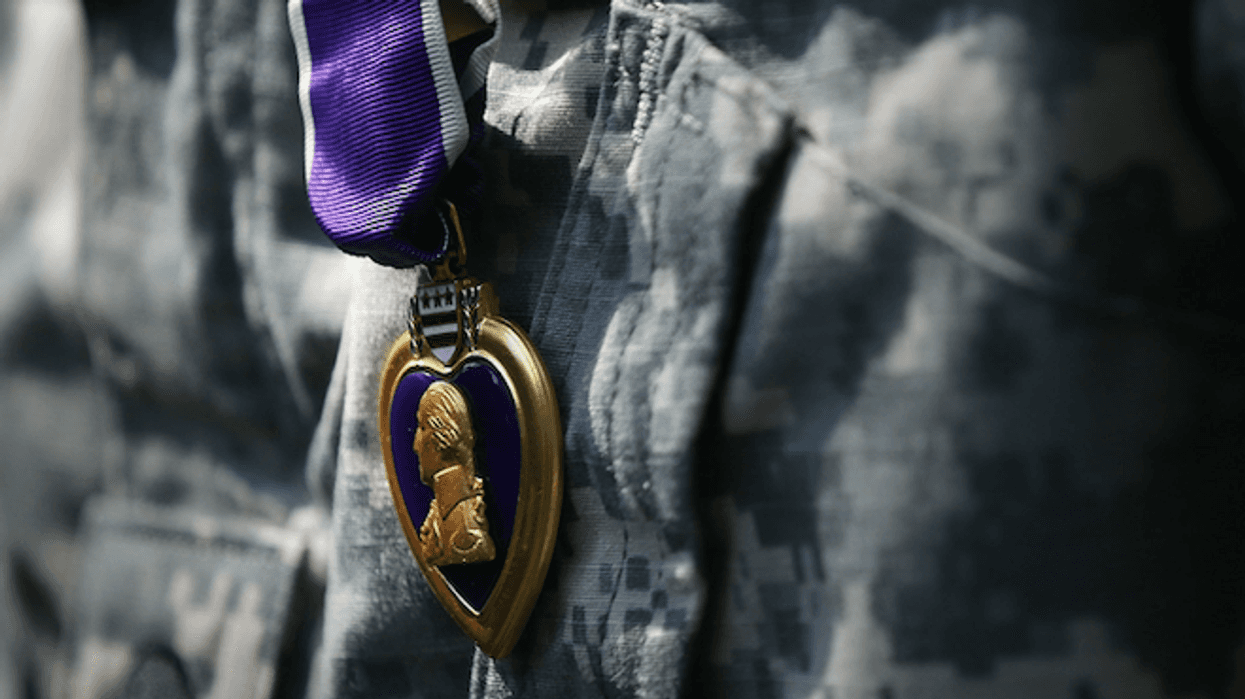 Purple Heart medal close up