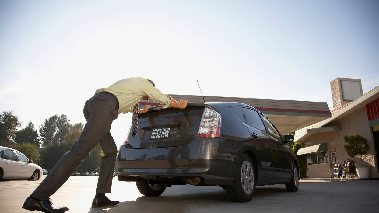 Pushing car