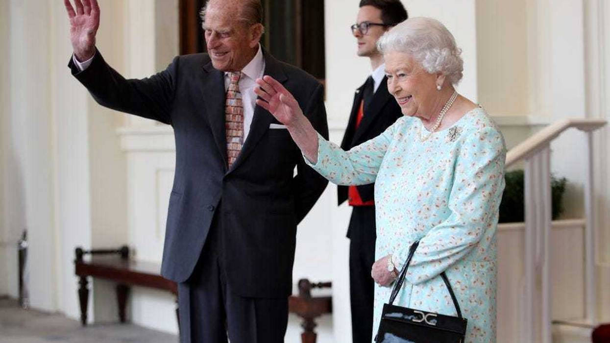 Queen Elizabeth II and Prince Philip, Duke of Edinburgh are seen during a State visit by the King and Queen of Spain