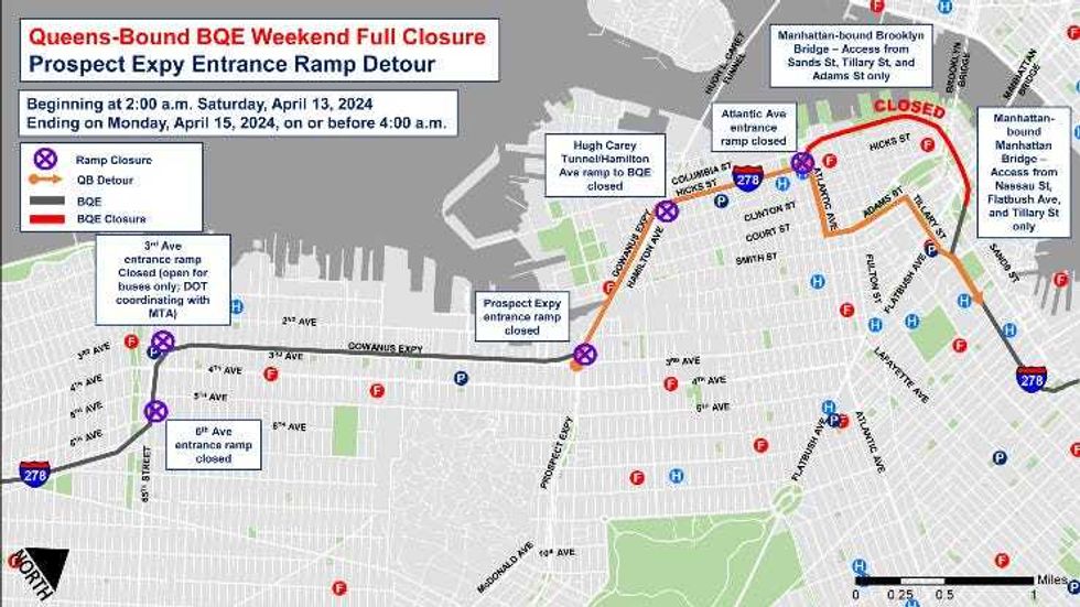 Queens-Bound Prospect Expressway Entrance Ramp Detour