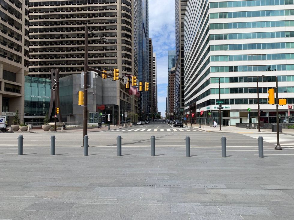 Quiet streets in Philadelphia after the Mayor