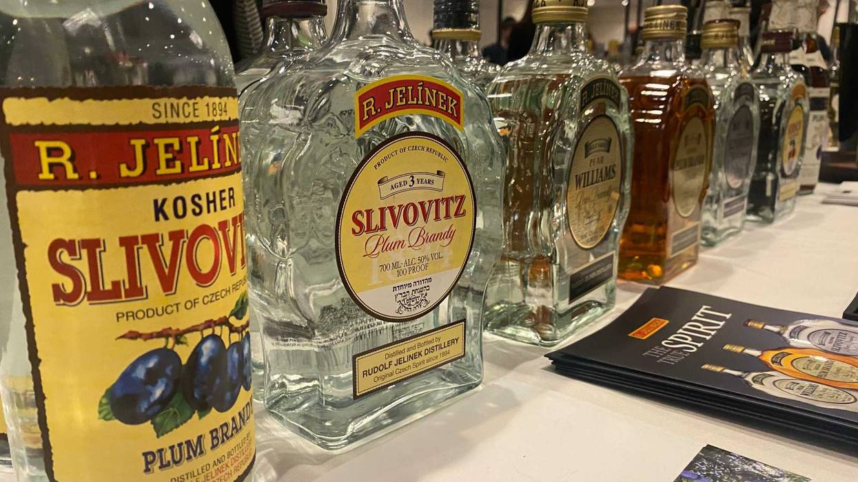 R. Jelinek Slivovitz, a three-times distilled plum brandy produced in the Czech Republic, on display at the Kosher Food & Wine Experience on Feb. 26, 2024 at the Hilton Meadowlands in New Jersey.