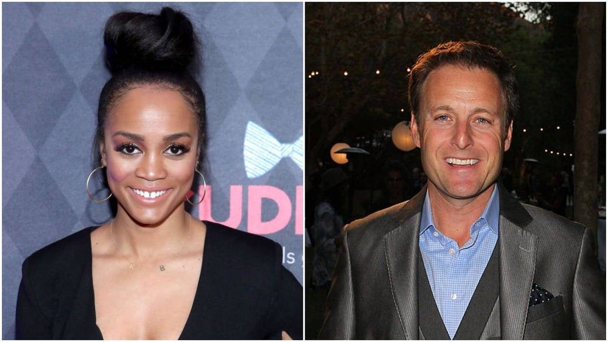 Rachel Lindsay (left) / Chris Harrison (right)