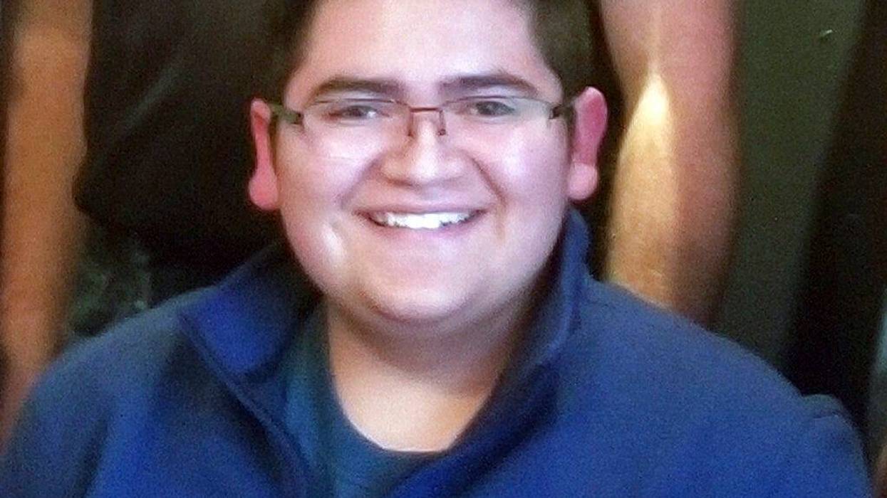 Rachel Short shows Kendrick Castillo, who was killed during a shooting at the STEM School Highlands Ranch on Tuesday, May 7, 2019, in Highlands Ranch, Colo.