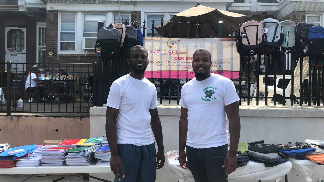 Raheem Bell and Jeffrey Batchler planned a back-to-school giveaway block party for their community on Aug. 27, 2022, hoping to keep kids away from street violence.