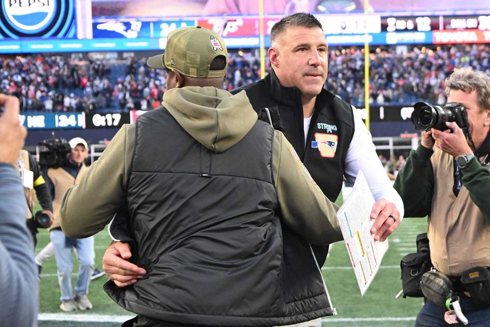 Raheem Morris and Mike Vrabel