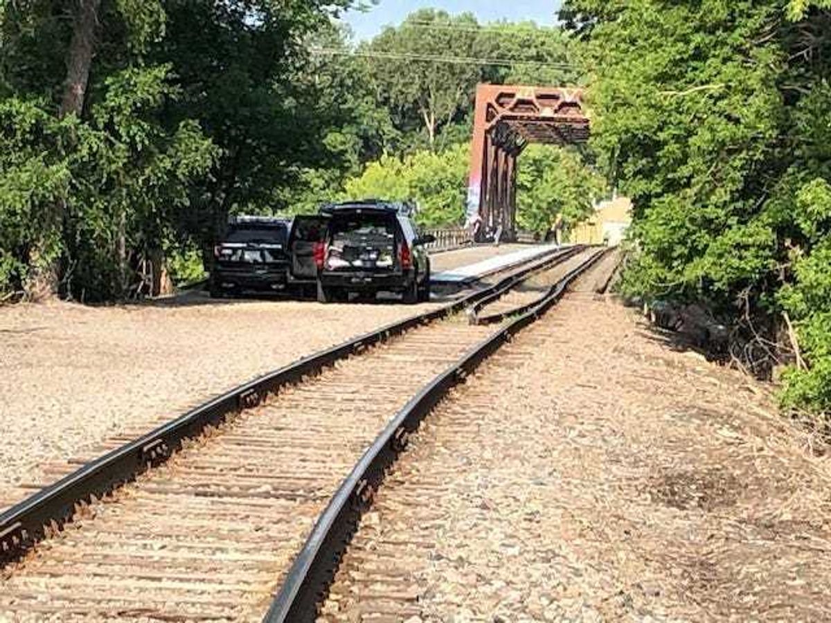 Railroad bridge where body was found