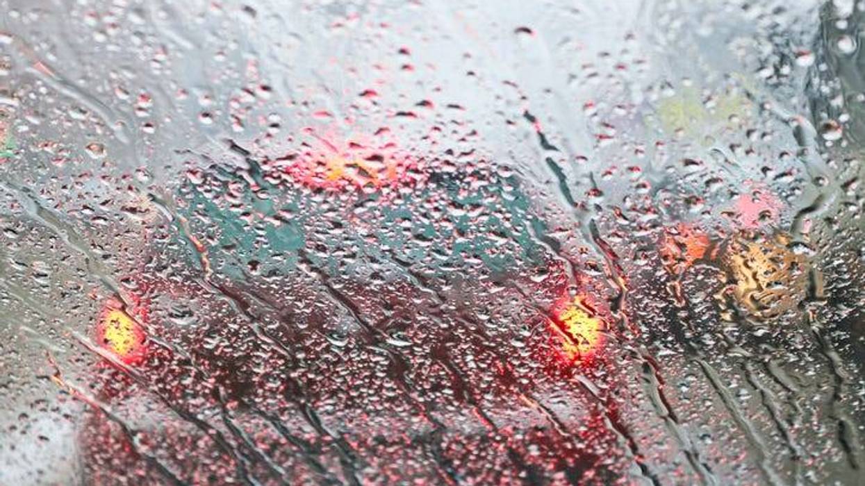 rain and poor visibility while driving