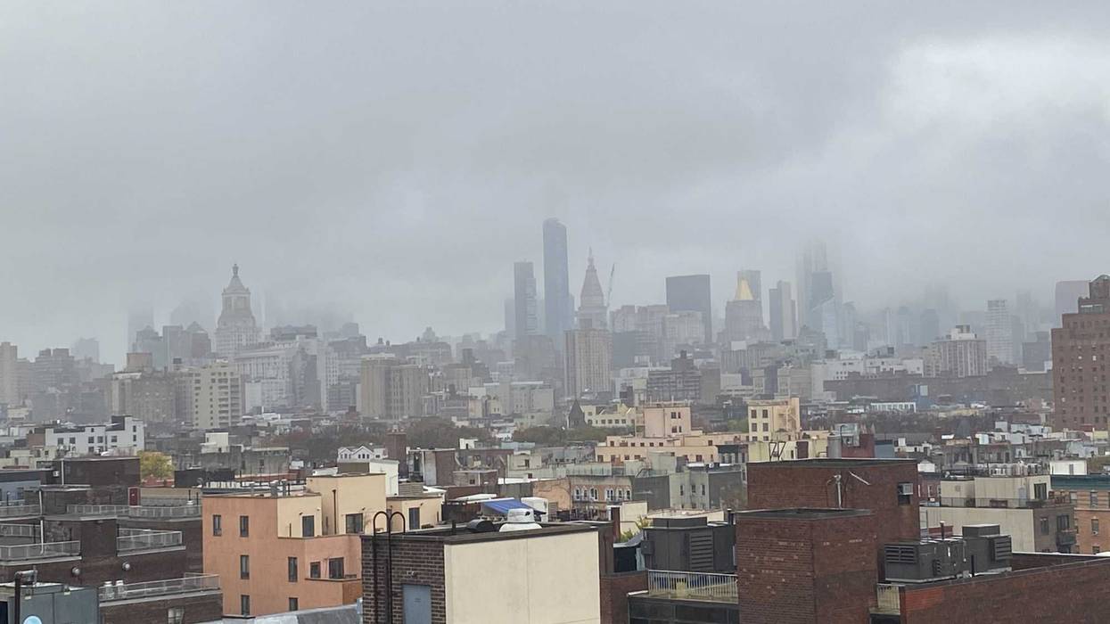 Rain falls on Manhattan on Friday as the remnants of Hurricane Nicole move in