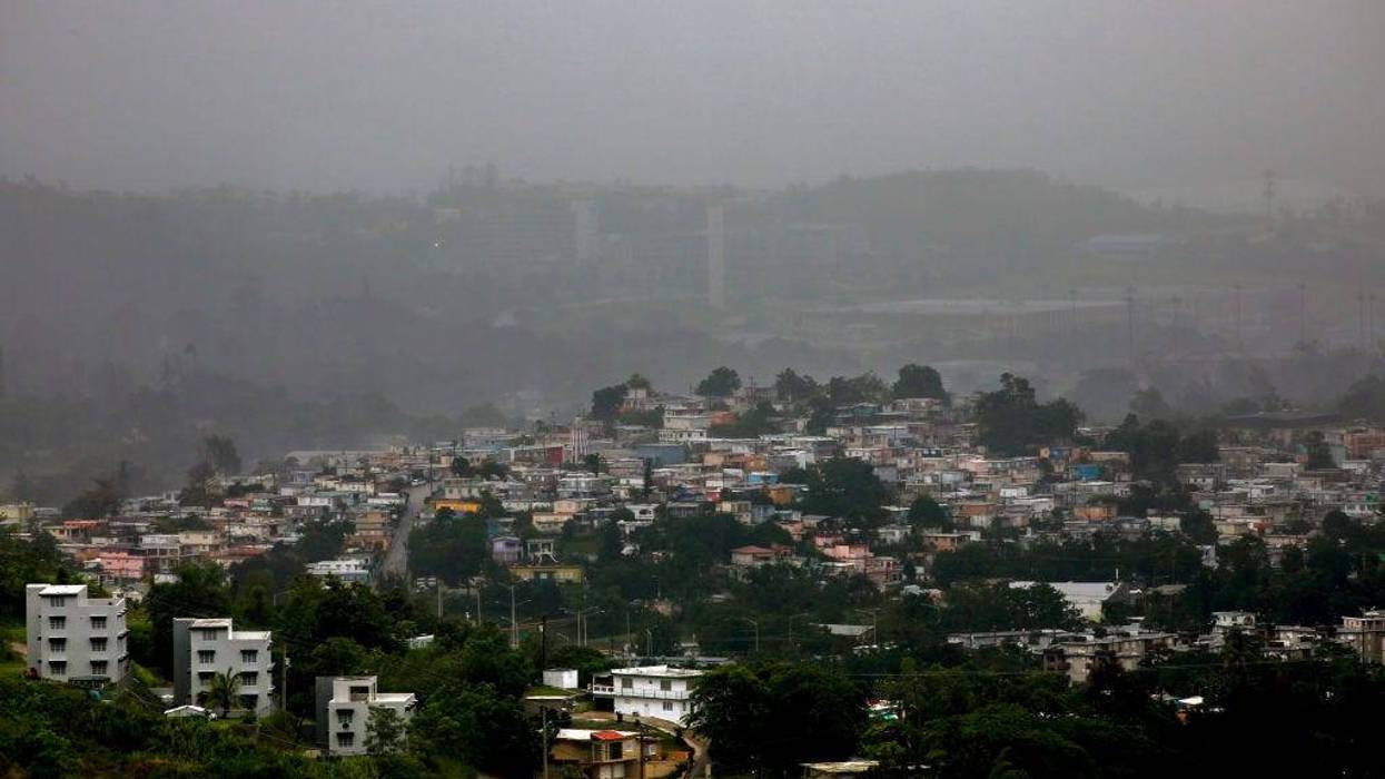 Rain falls on the town of Cayey one day after Hurricane Fiona struck on September 19, 2022 in Cayey, Puerto Rico.