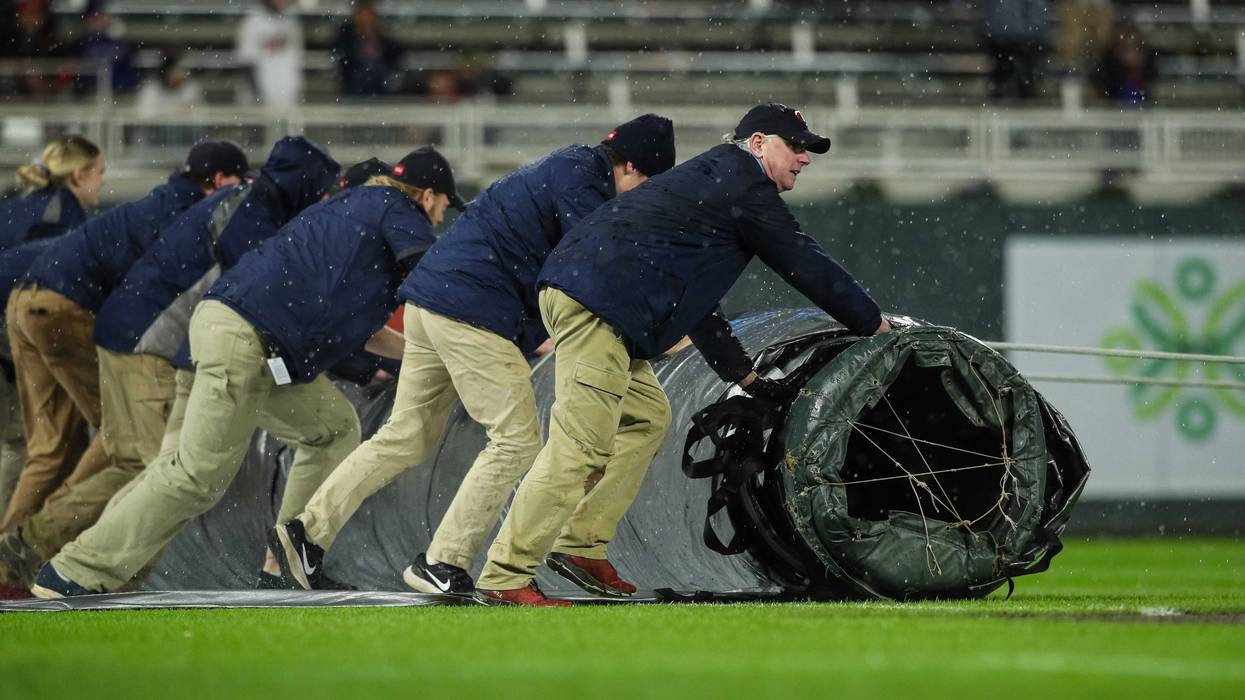 Rain is forcing a change of schedules for the Twins-Guardians series at Target Field.