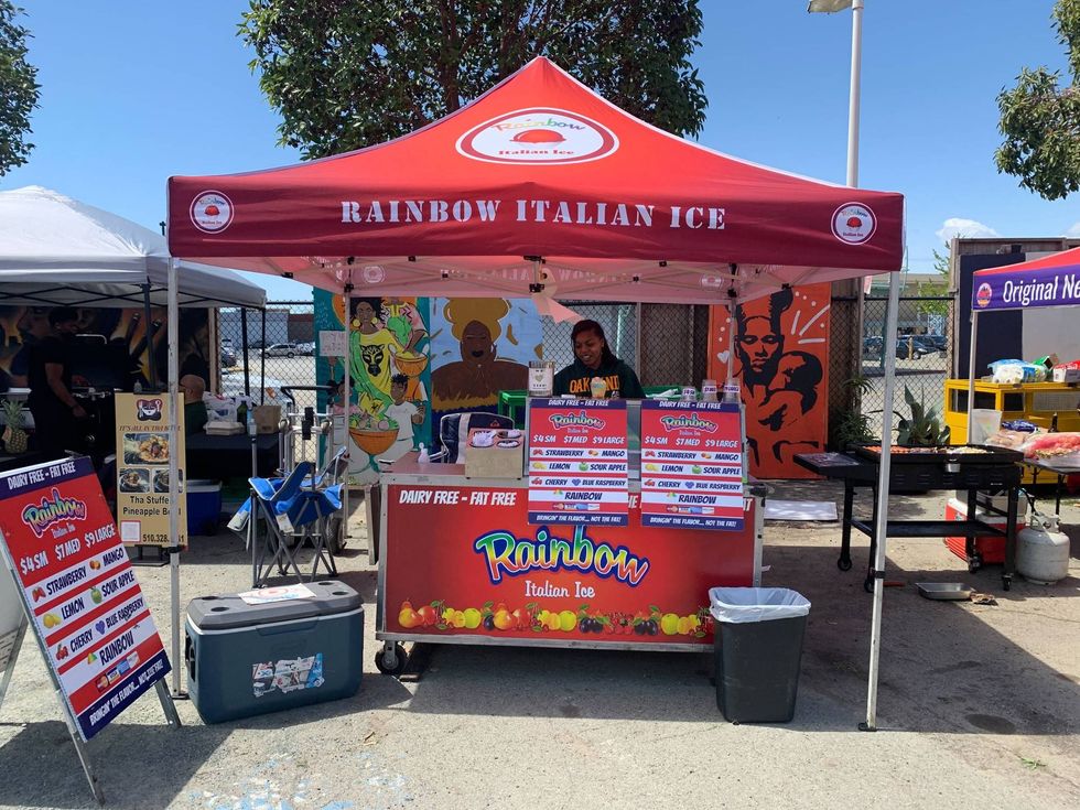 Rainbow Italian ice vendor featured at Liberation Park