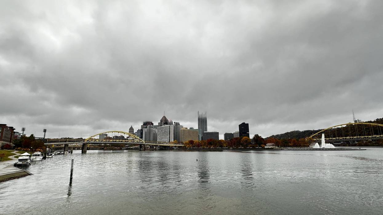Rainy winter day in Pittsburgh